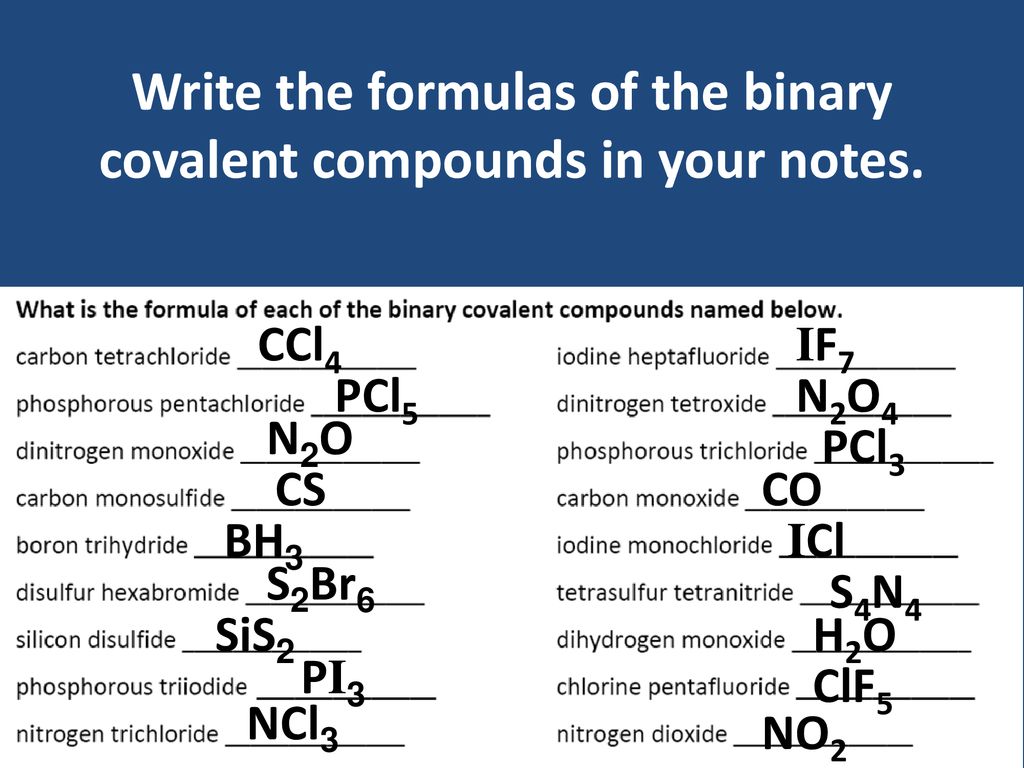 Naming Binary Covalent Compounds ppt download